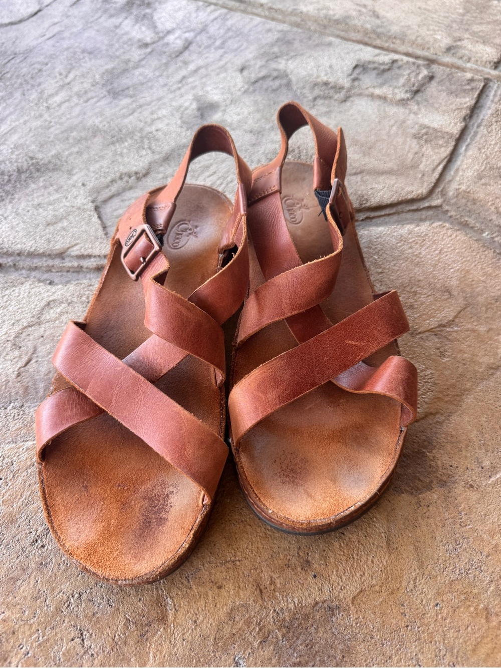 Chaco Wayfarer Leather Strappy Sandals Rust Brown Women’s 9 EU 40 - Picture 8 of 11